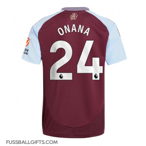 Aston Villa Amadou Onana #24 Fußballbekleidung Heimtrikot 2024-25 Kurzarm